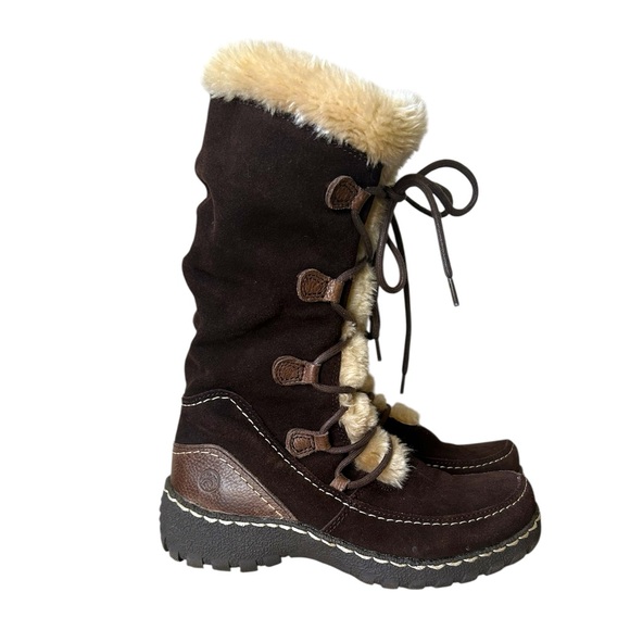 Bare Traps Baylee Suede Leather Boots with Faux Fur lining Size 6.5 - Picture 1 of 11